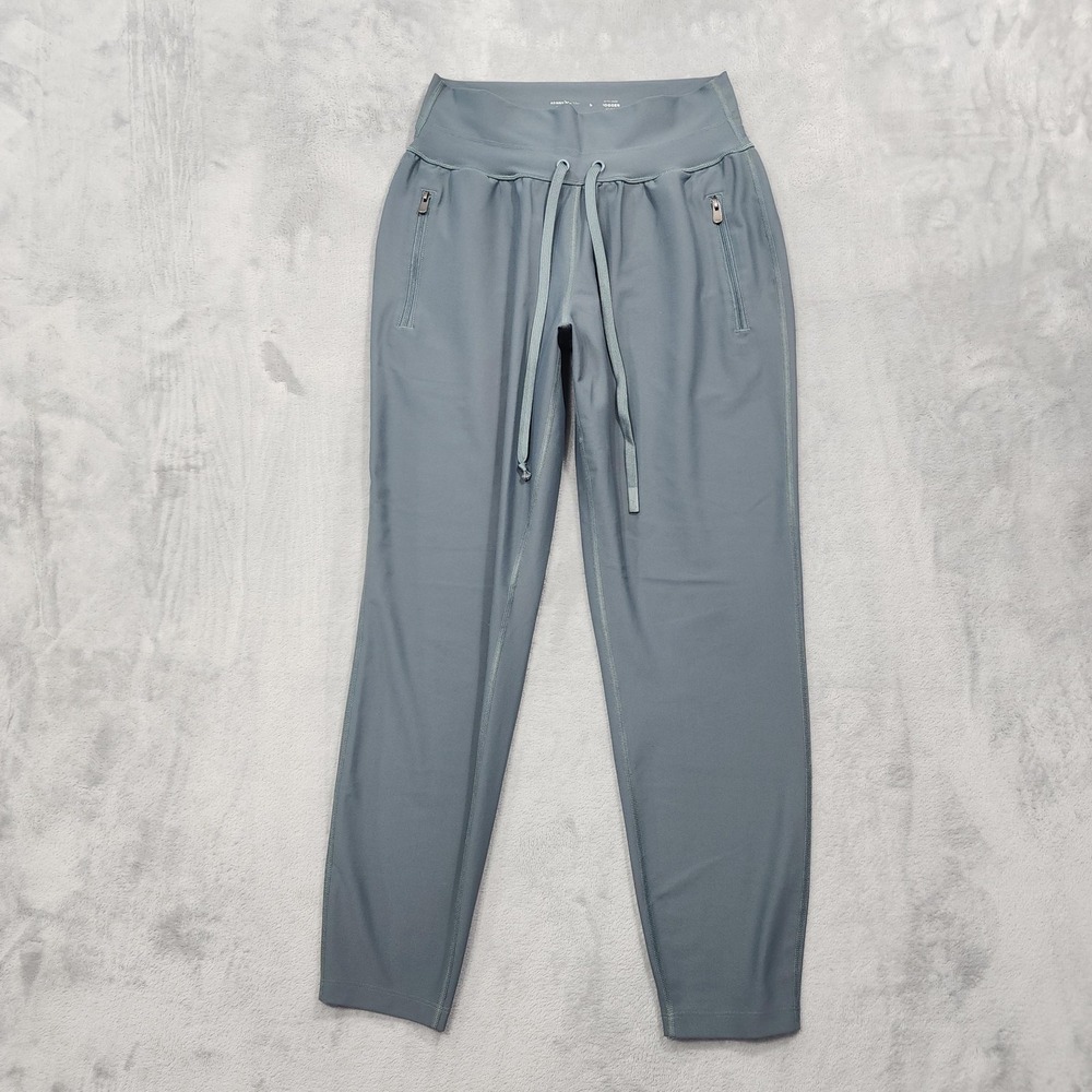 Old Navy Pants Womens S Gray Powersoft High Rise Jogger Go-Dry Zip Pockets Yoga